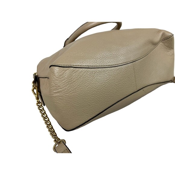 Michael Kors Satchel Handbag w Crossbody Chain Strap  Light Tan Leather - Picture 13 of 16